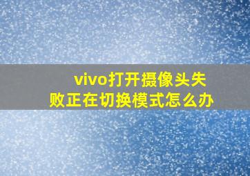 vivo打开摄像头失败正在切换模式怎么办