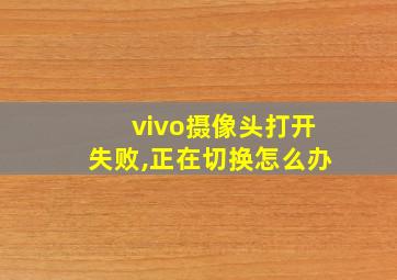 vivo摄像头打开失败,正在切换怎么办