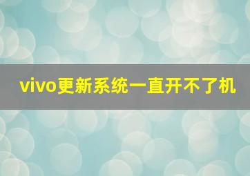 vivo更新系统一直开不了机