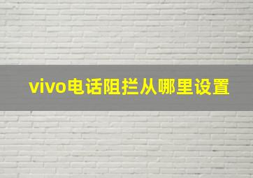 vivo电话阻拦从哪里设置