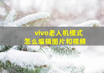 vivo老人机模式怎么编辑图片和视频