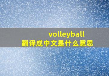 volleyball翻译成中文是什么意思