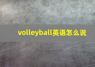 volleyball英语怎么说