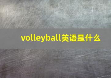 volleyball英语是什么