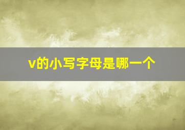 v的小写字母是哪一个