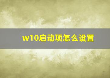 w10启动项怎么设置