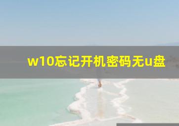 w10忘记开机密码无u盘