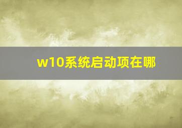 w10系统启动项在哪