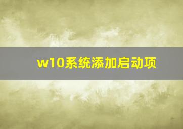 w10系统添加启动项