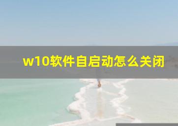 w10软件自启动怎么关闭