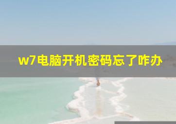 w7电脑开机密码忘了咋办