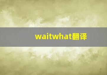 waitwhat翻译