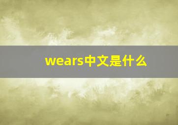 wears中文是什么