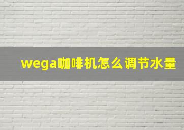 wega咖啡机怎么调节水量