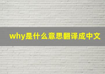 why是什么意思翻译成中文