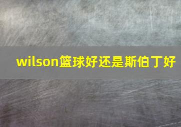 wilson篮球好还是斯伯丁好