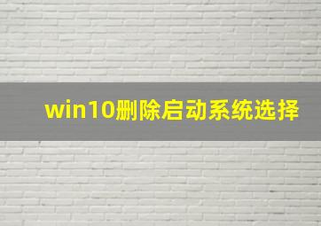 win10删除启动系统选择