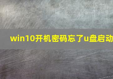 win10开机密码忘了u盘启动