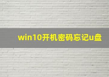 win10开机密码忘记u盘