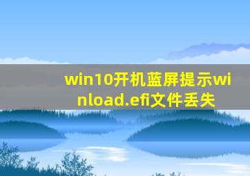 win10开机蓝屏提示winload.efi文件丢失