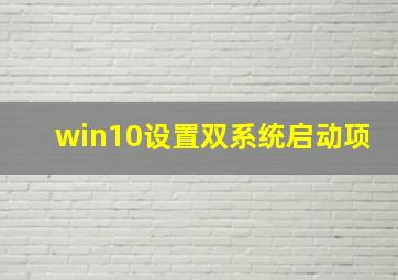 win10设置双系统启动项