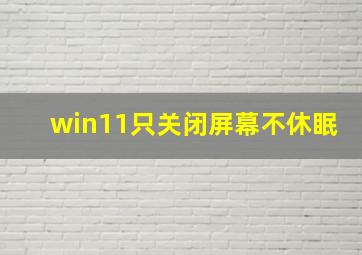 win11只关闭屏幕不休眠