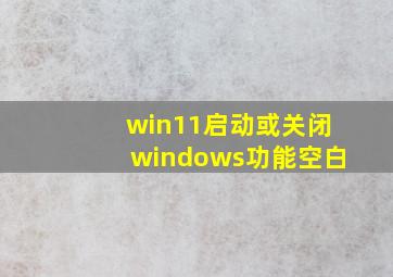 win11启动或关闭windows功能空白