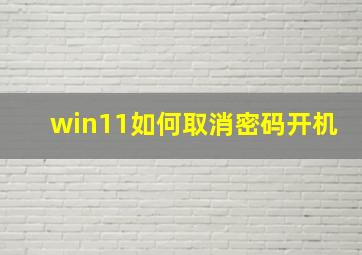 win11如何取消密码开机