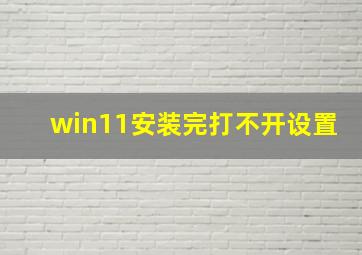 win11安装完打不开设置