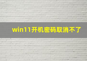 win11开机密码取消不了