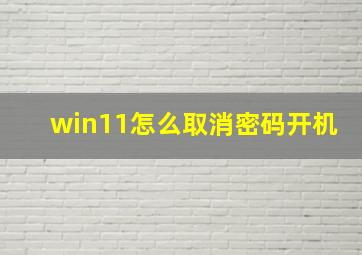 win11怎么取消密码开机