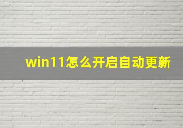 win11怎么开启自动更新