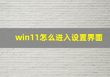 win11怎么进入设置界面