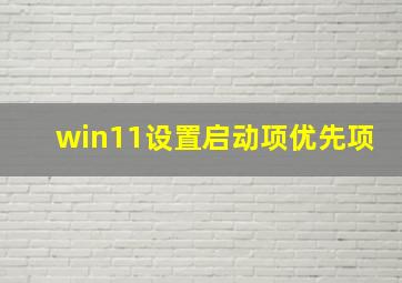 win11设置启动项优先项