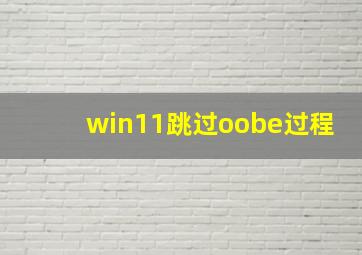 win11跳过oobe过程