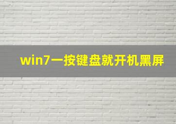 win7一按键盘就开机黑屏