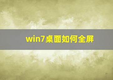 win7桌面如何全屏