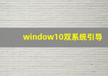 window10双系统引导