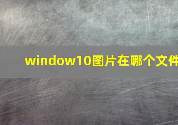 window10图片在哪个文件