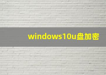 windows10u盘加密