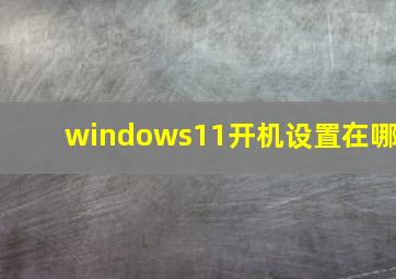 windows11开机设置在哪