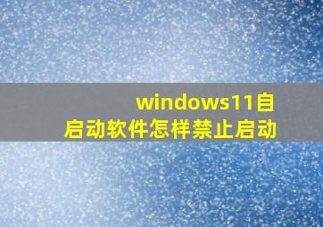 windows11自启动软件怎样禁止启动