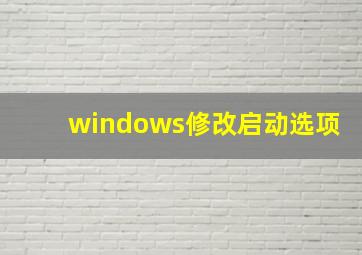 windows修改启动选项