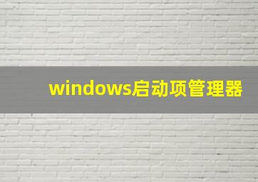 windows启动项管理器