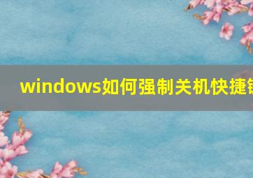 windows如何强制关机快捷键