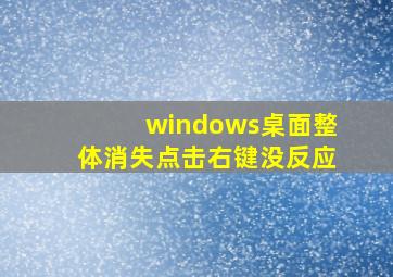 windows桌面整体消失点击右键没反应