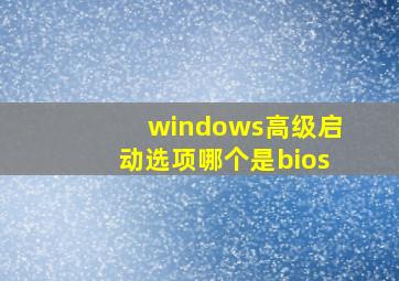 windows高级启动选项哪个是bios