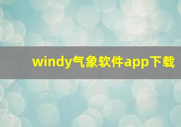 windy气象软件app下载