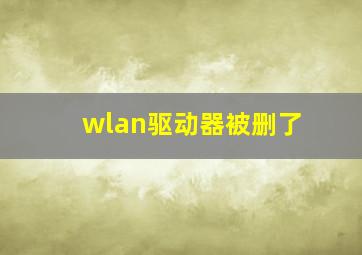 wlan驱动器被删了