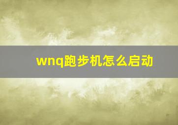 wnq跑步机怎么启动